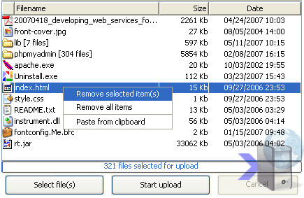 JBatchUpload queue and files before upload