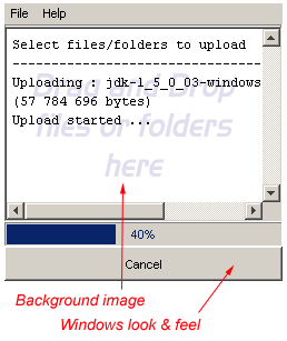 Screenshot under Windows 2000 with JRE 1.4 and Internet Explorer 6