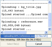 Upload applet Windows XP screenshot